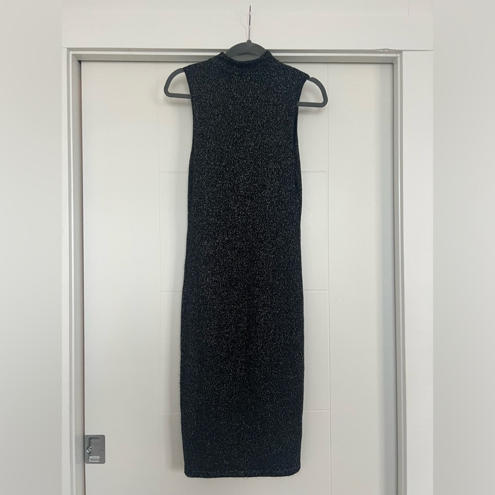 Black and silver sweater dress wit